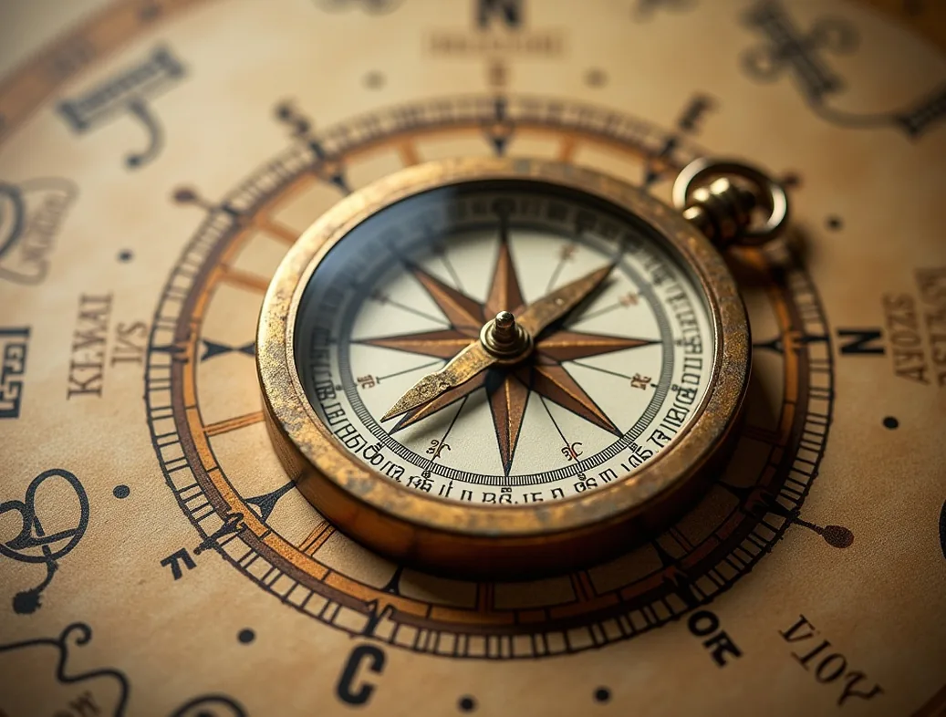 Finding direction with compass concept