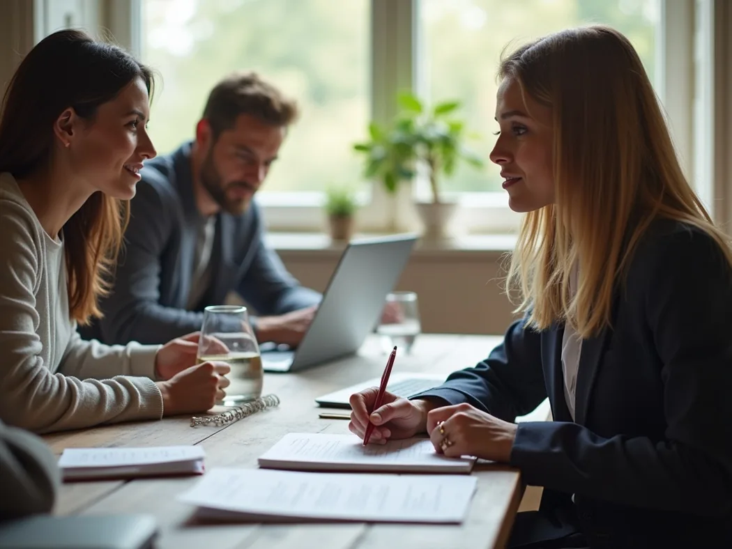 Professional journey planning session with team